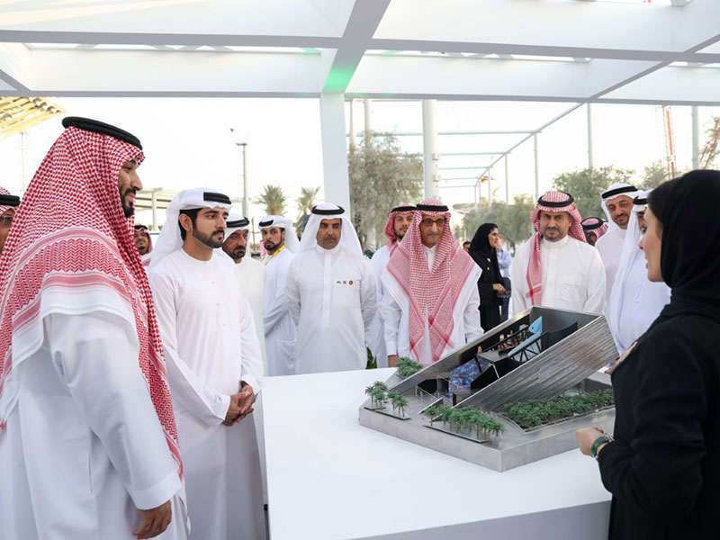 صور توثّق زيارة حمدان بن محمد ومحمد بن سلمان موقع "إكسبو 2020 دبي"